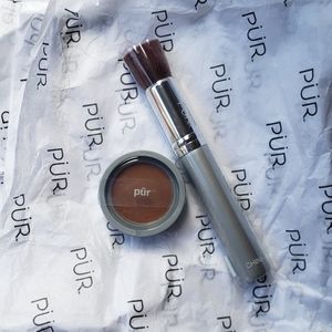 Pur Minerals Glow Powder Bronzer & Chisel Brush